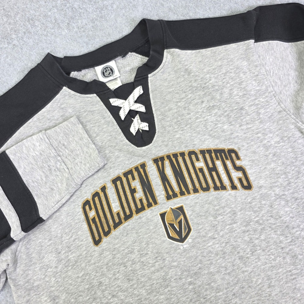 NHL‎ Vegas Golden Knights Women's Large Gray Lace Up Fleece Hockey Sweatshirt